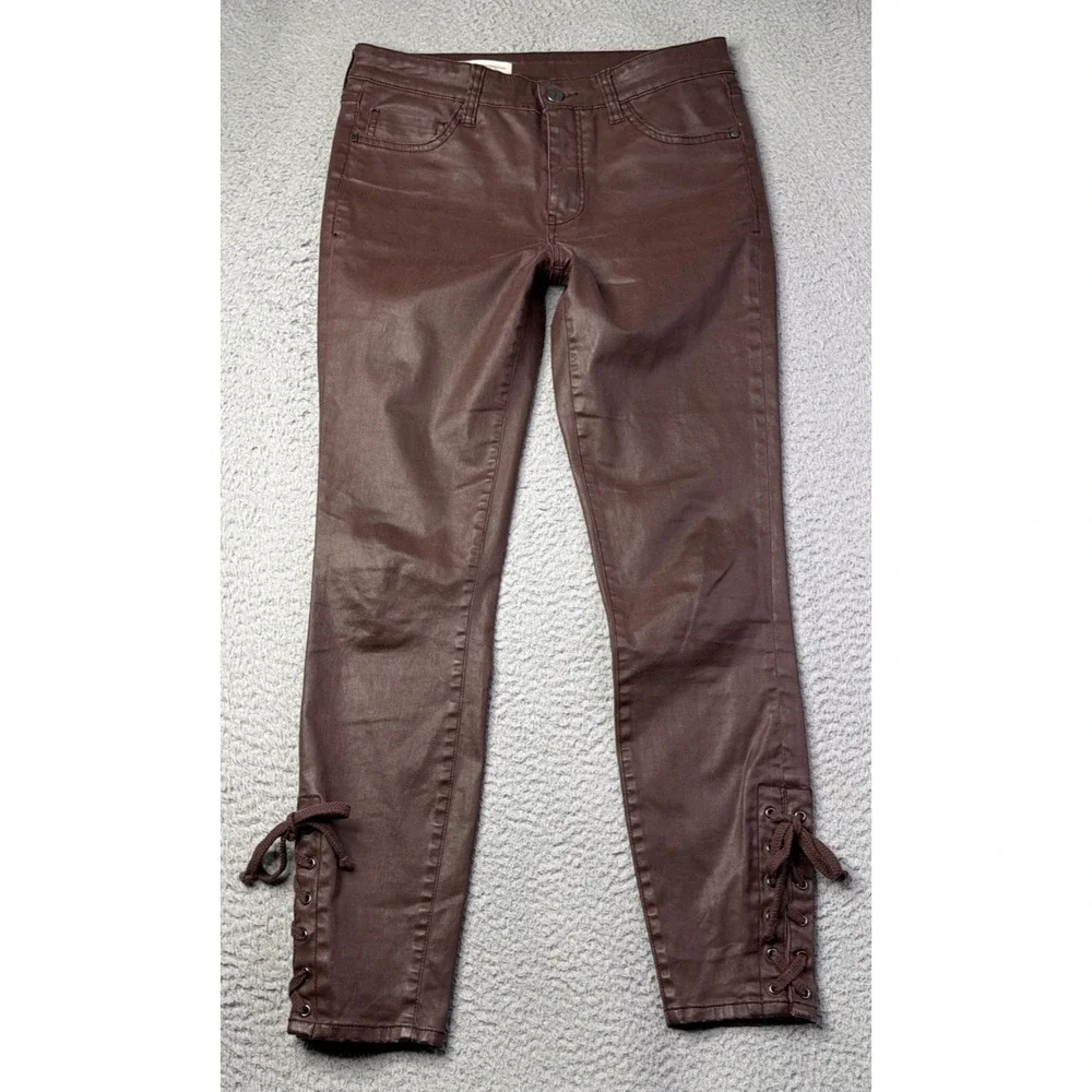 Pilcro And The Letterpress Jeans Womens 28 Brown Lace Up Wax Ankle Anthropologie
